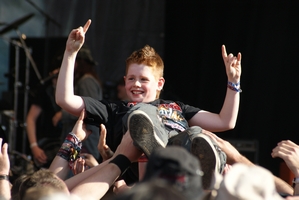 Young crowd surfer at Rock Hard Festival 2010 / Nevermore set